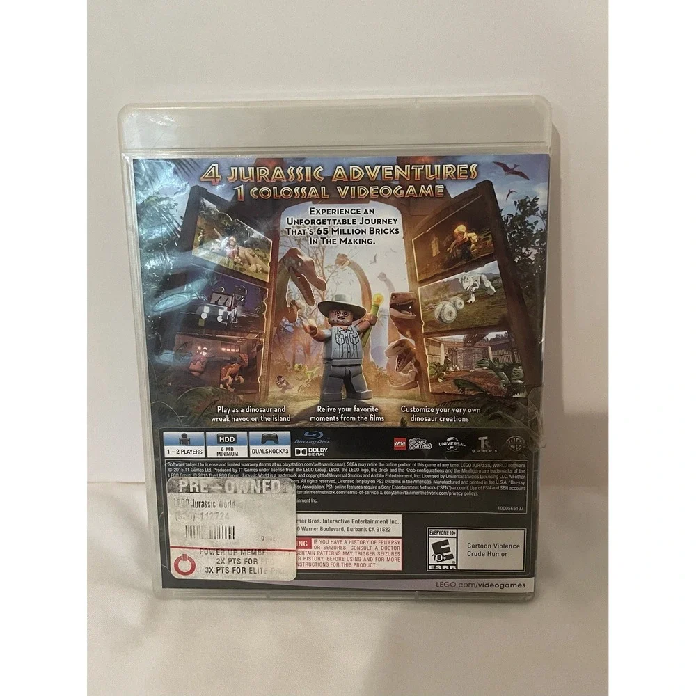 LEGO Jurassic World Sony PlayStation 3 PS3 Complete in Box